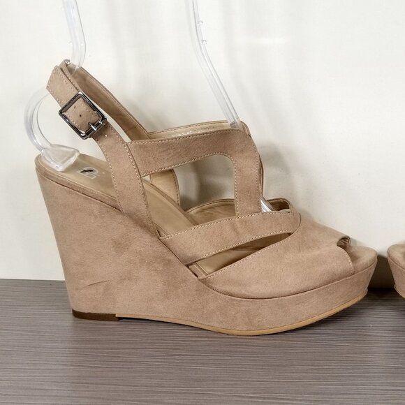 bp. Sunny Wedge Platform Sandal, Blush Faux Suede, Womens Size 8 M - Picture 7 of 12